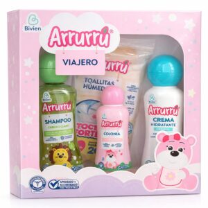 Kit Aseo Arrurru Viajero Rosado 4 Artículos