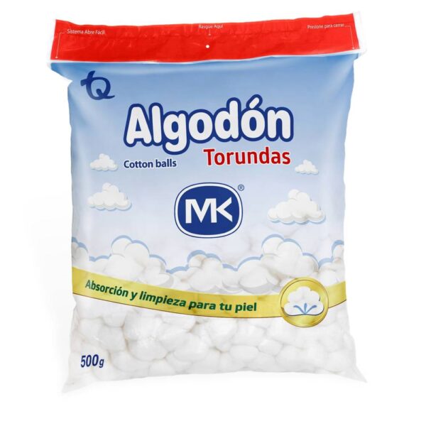 Algodón En Torunda Mk Bolsa 500g. Algodón Institucional