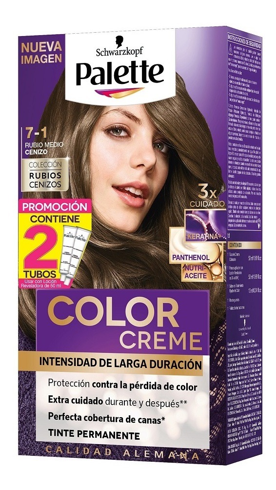 Palette 7-1 Rubio Medio Cenizo 2 Tubos