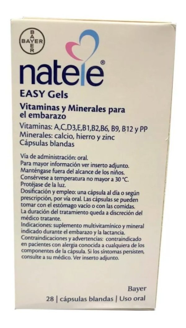 Natele Prenatal X 28 Cápsulas, Vitaminas Para El Embarazo - Imagen 2