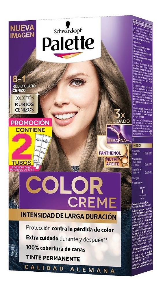 Palette 8-1 Rubio Claro Cenizo 2 Tubos