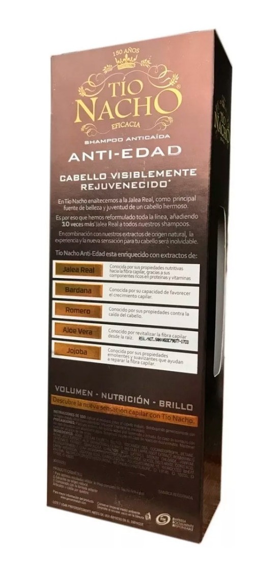 Shampoo Tio Nacho Anti-edad Jalea Real 415ml - Imagen 2