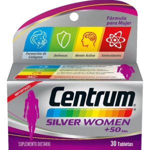 Centrum Silver Women +50 Años 30 Tabletas - Defensas Y Colágeno Para Mujeres
