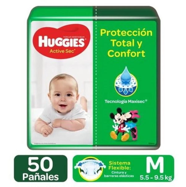 Pañales Huggies Active Sec 2 50 - Unidad Género Sin Género Tamaño Etapa 2/m - Imagen 2