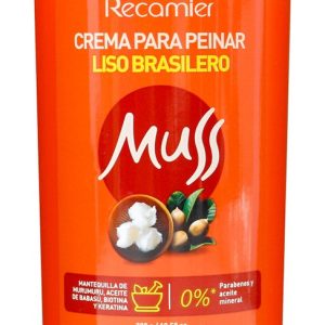 Crema Para Peinar Muss Liso Brasilero - Biotina, Keratina