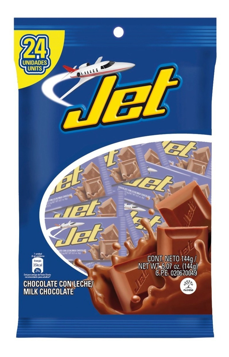Chocolatina Jet Leche 24 Unidades