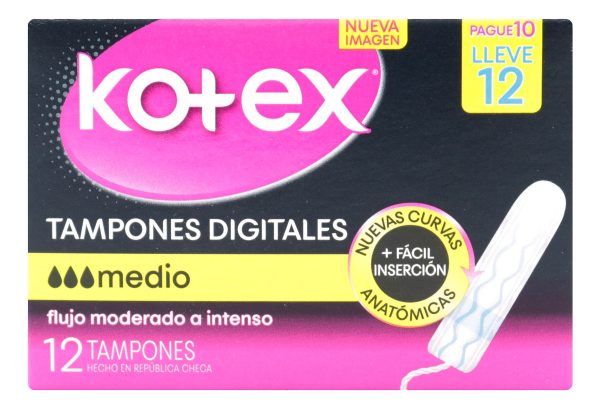 Tampones Kotex Digital Medio 12 Unidades
