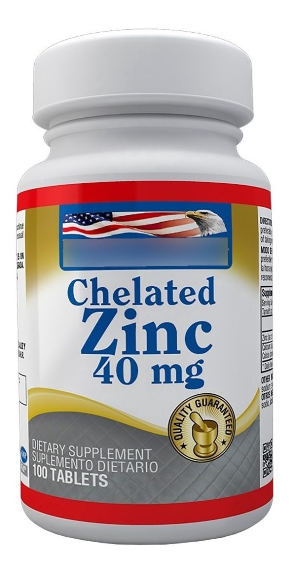 Chelated Zinc 40 Mg 100 Tabletas - Healthy America