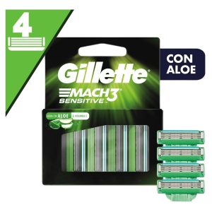 Repuestos Maquina Gillette Mach3 Sensitive X4 Unidades