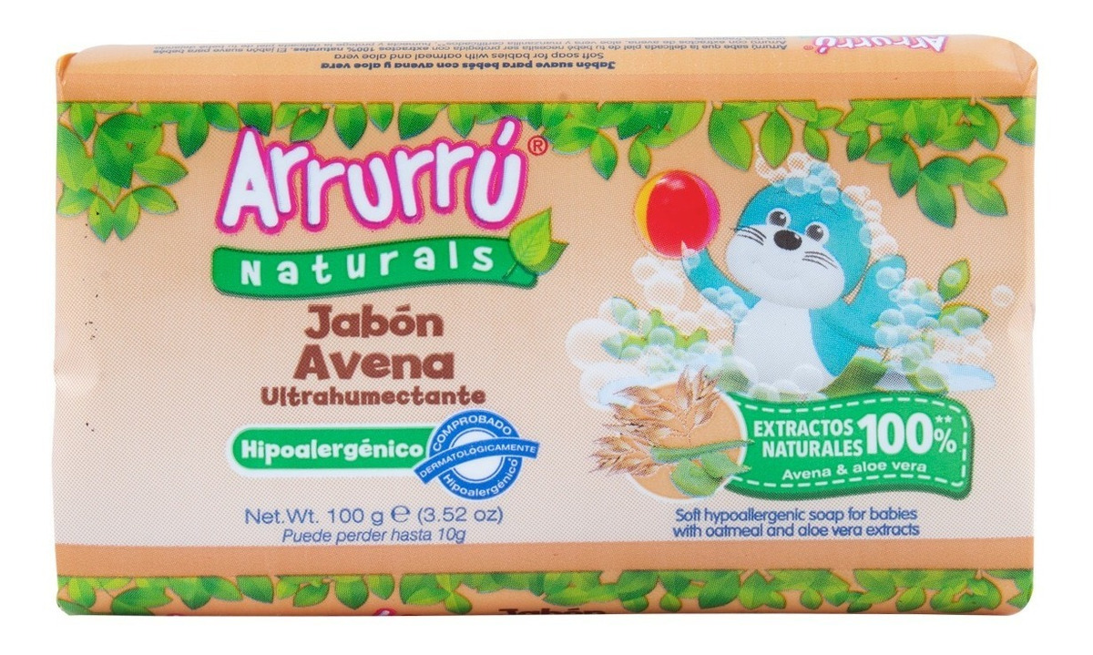 Jabón Hipoalergénico En Barra Para Bebés Arrurrú Avena