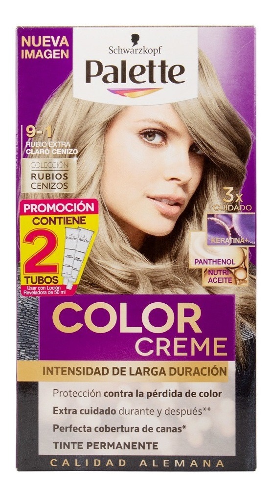 Palette 9-1 Rubio Extra Claro Cenizo 2 Tubos