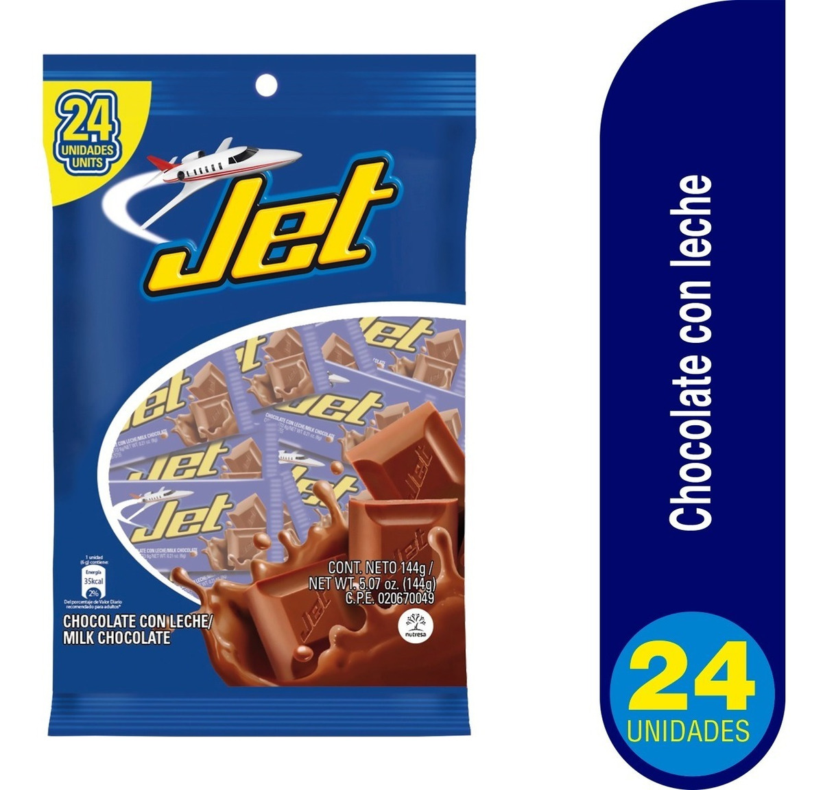 Chocolatina Jet Leche 24 Unidades - Imagen 2