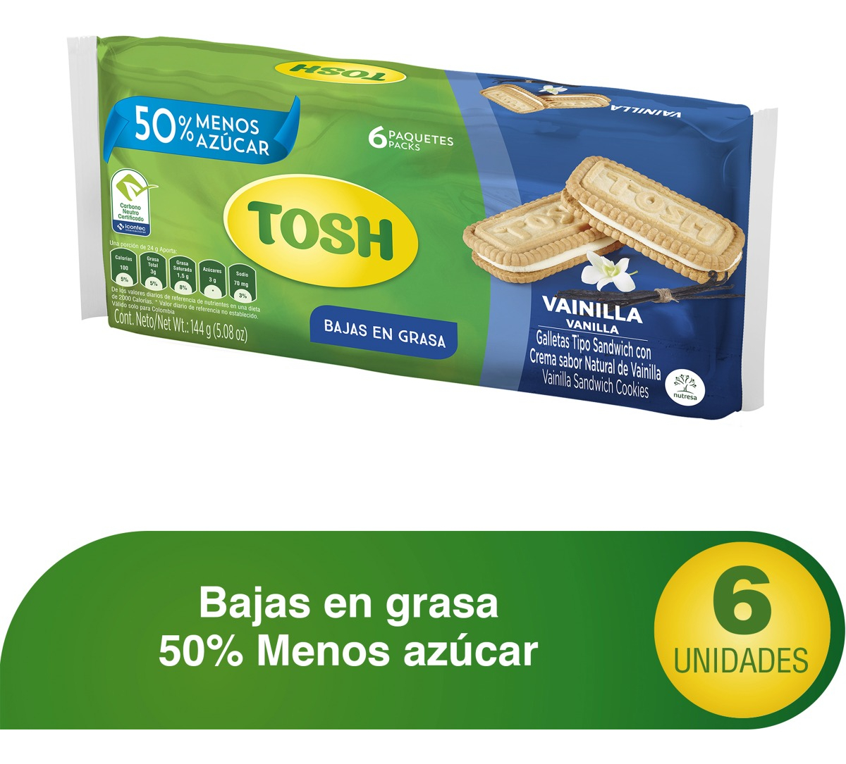 Galletas Tosh Vainilla 6 Uds