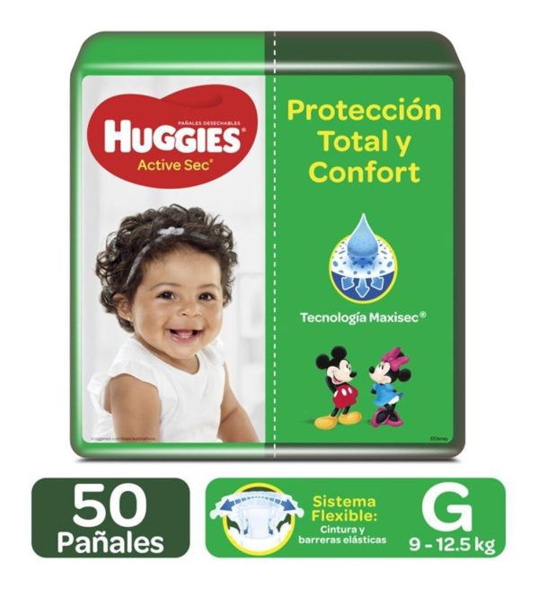 Pañales Huggies Active Sec G 50 - Unidad Género Sin Género