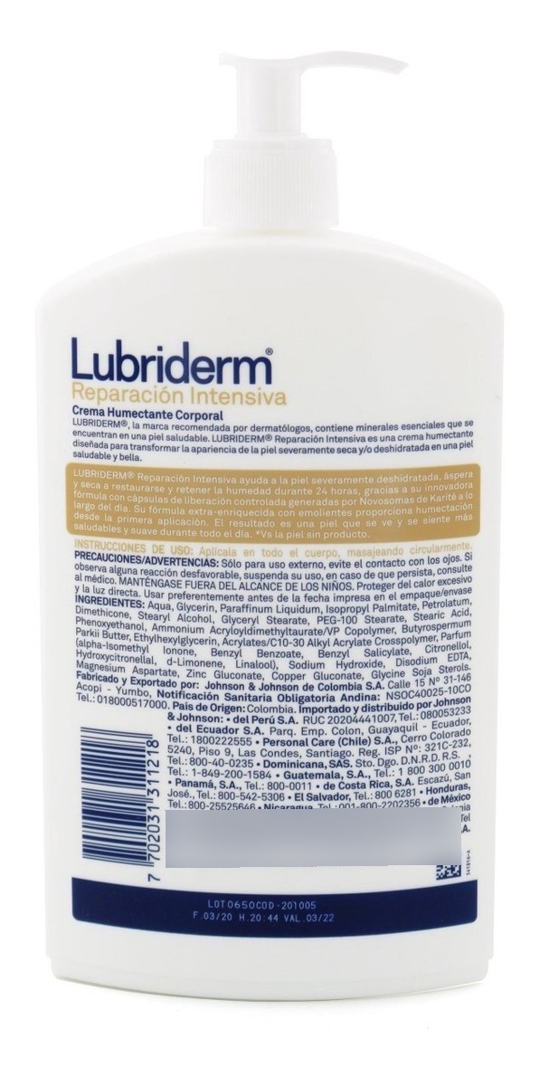 Lubriderm Reparación Intensiva 750 Ml , 24 Horas Hidratación - Imagen 2