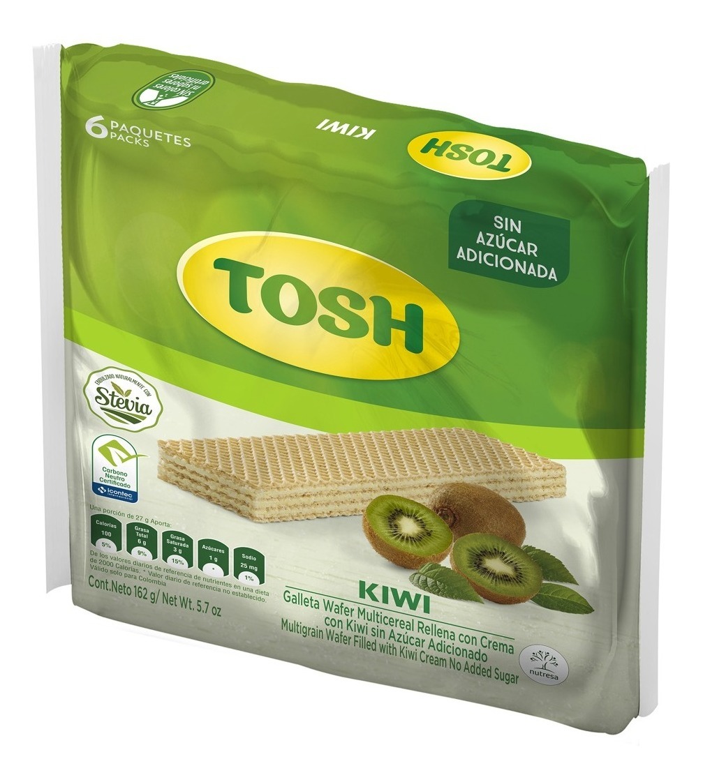 Galletas Tosh Wafer Multicere. Kiwi 6 Uds