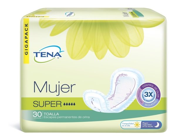 Toallas Tena Mujer Súper 30 Und. Incontinencia Para Mujer