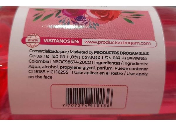 Agua De Rosas 240 Ml Drogam - Imagen 2