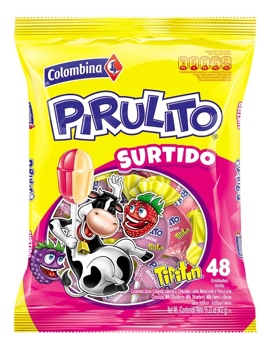 Tipitin Pirulito Surtido 48 Uds 432g.