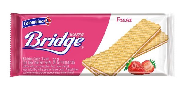 Galleta Bridge Fresa 10 Uds