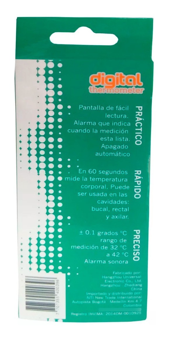 Termometro Adulto Digital Nti Caja Verde - Imagen 2
