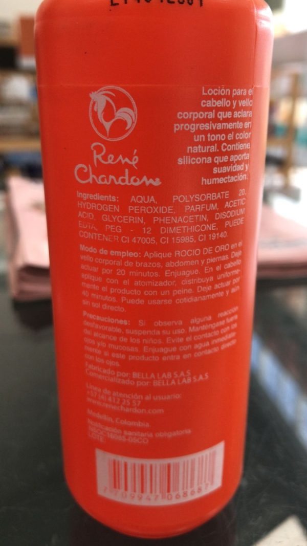 Aclarador De Cabello Y Cuerpo Rocío De Oro 150 Ml Rene Chard - Imagen 3