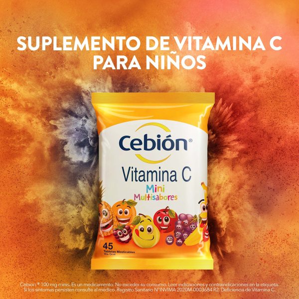 Vitamina C Para Niños Cebion Minis Multisabores 10 Sobres - Imagen 2