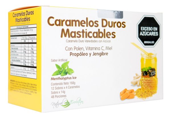 Caramelos Masticable Vitamina C, Propóleo, Jengibre 12 Sobres