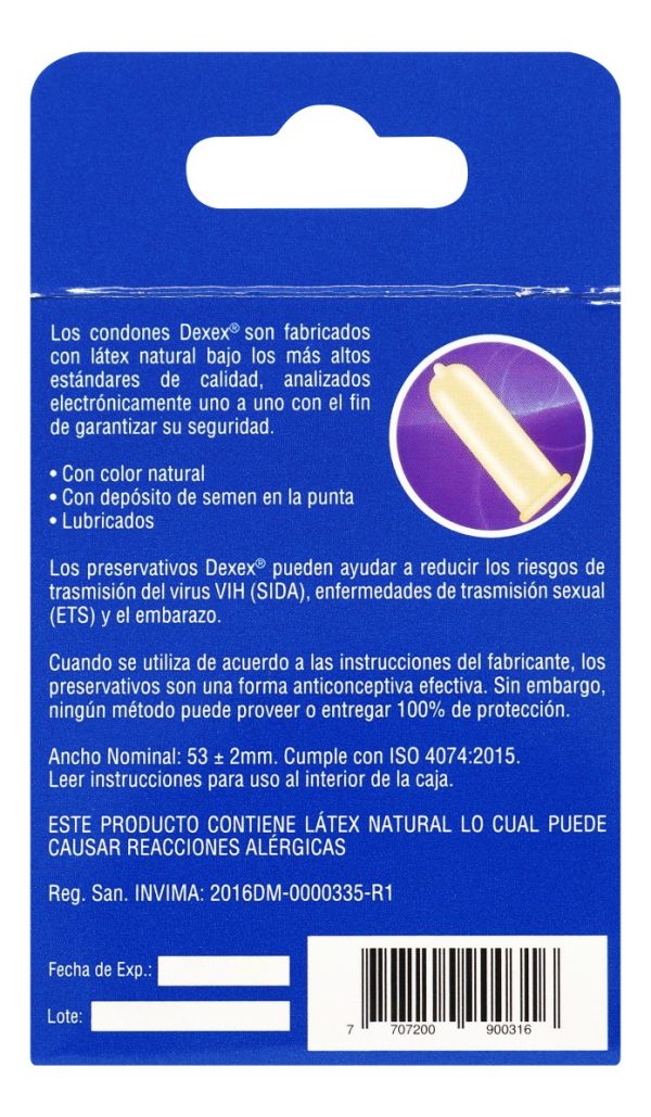 Condones Dexex Lubricado 3 Unidades - Imagen 2