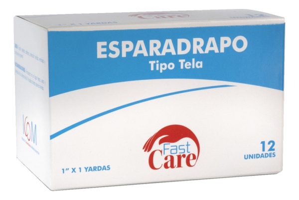Esparadrapo Tela Blanco Fastcare 1x1 12 Unidades