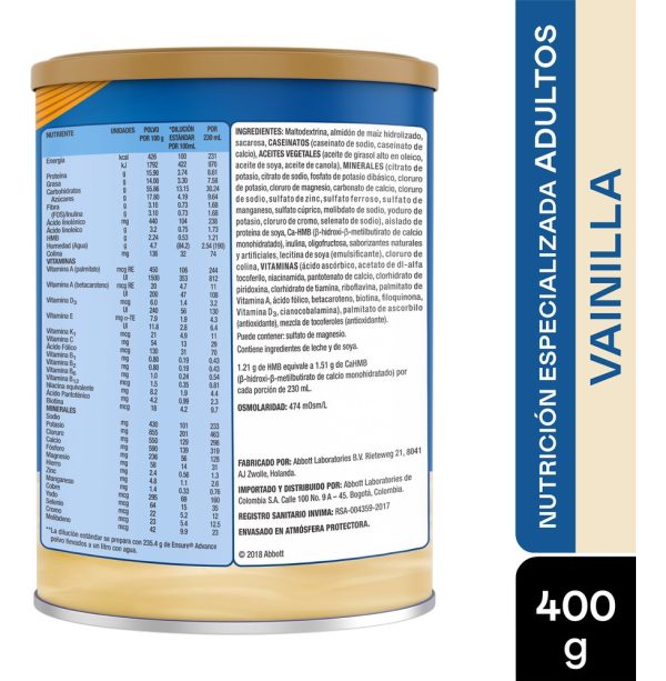 Ensure Advance 400 Gr - Imagen 2