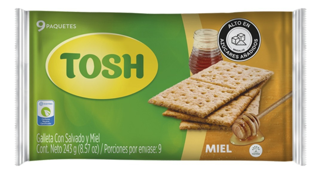 Galletas Tosh Miel 9 Unidades