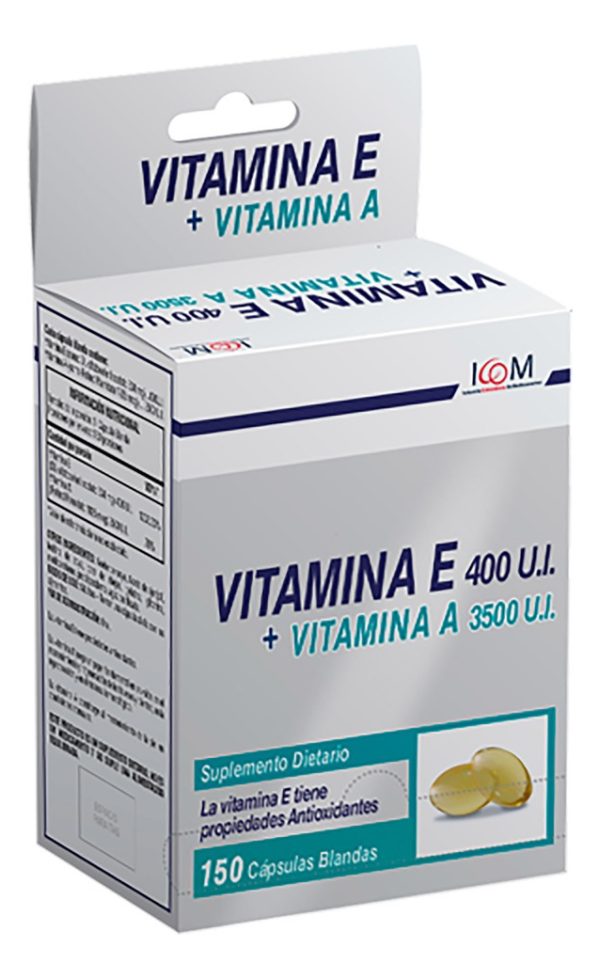 Vitamina E 400 Ui + Vitamina A 3500 Ui - 150 Cápsulas