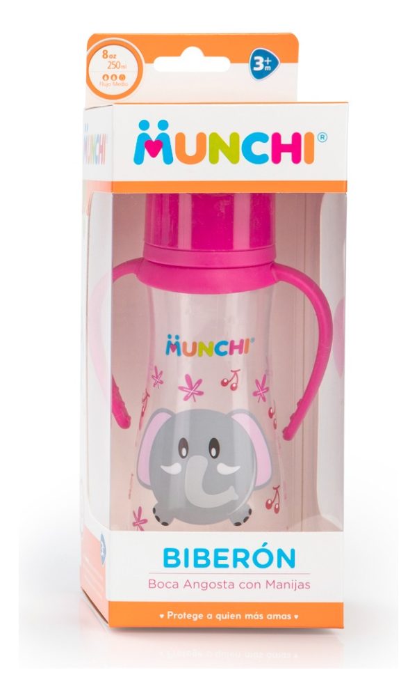 Biberon Munchi Boca Angosta Con Manijas 8 Oz - Imagen 2