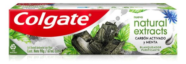 Crema Dental Colgate Natural Extract Carbon Y Menta 90 Gr - Imagen 2