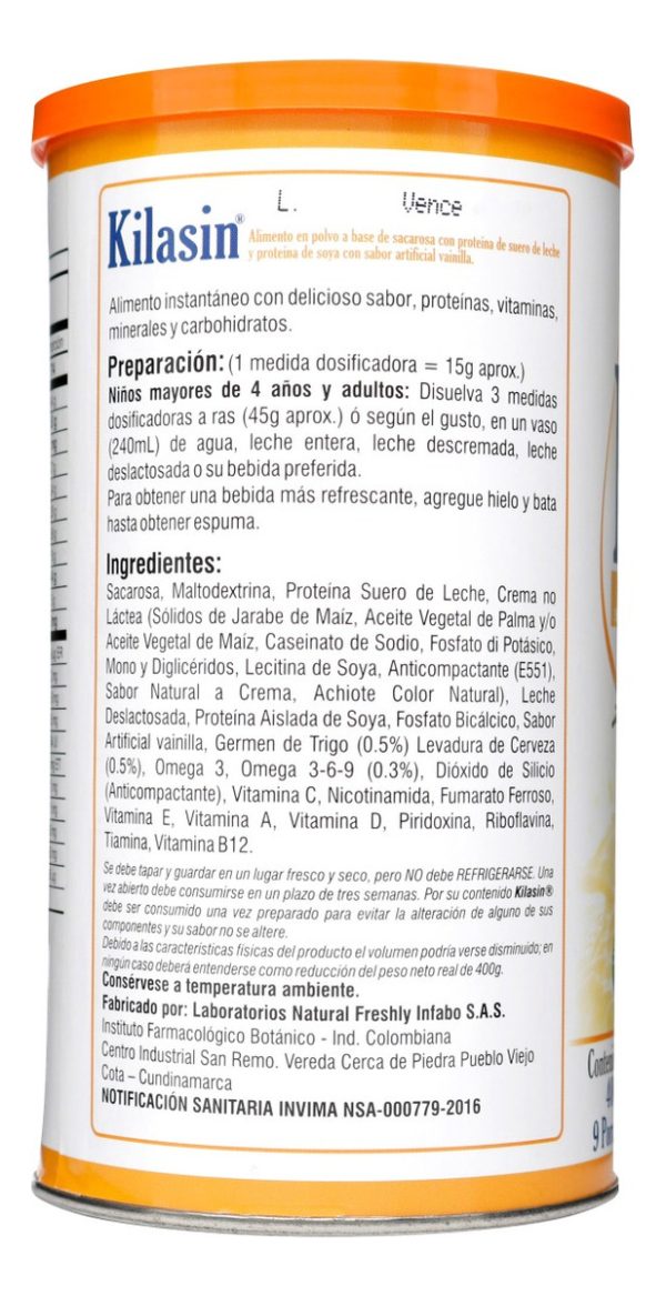 Multivitaminico Kilasin Vainilla Natural Evolution 400g - Imagen 2