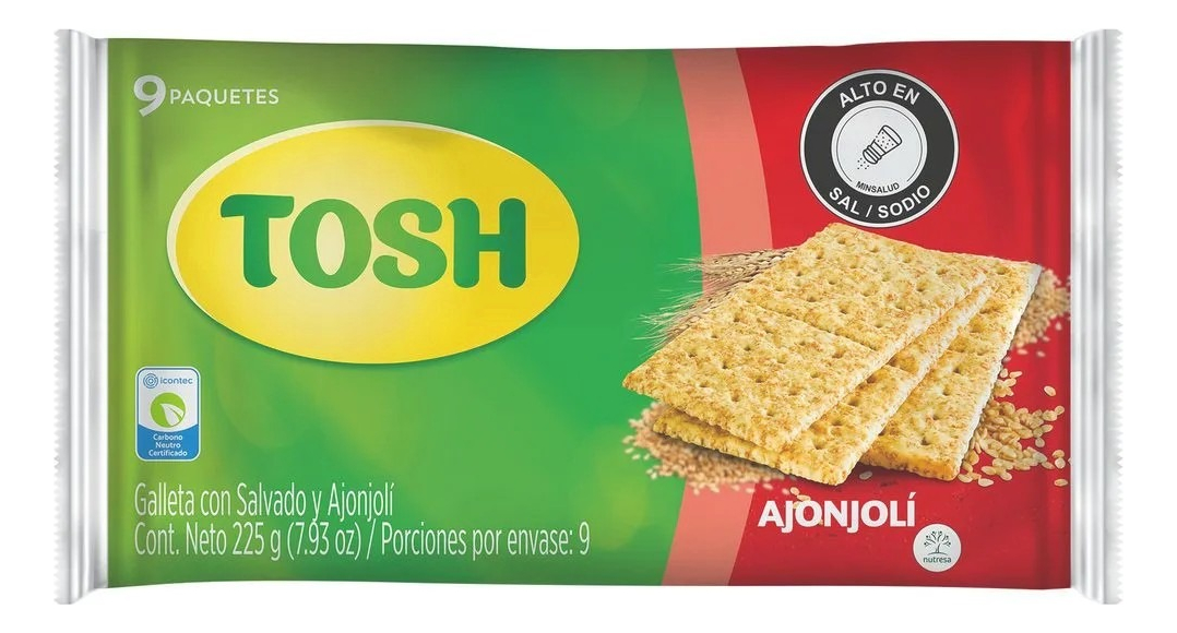 Galletas Tosh Ajonjoli 9 Unidades