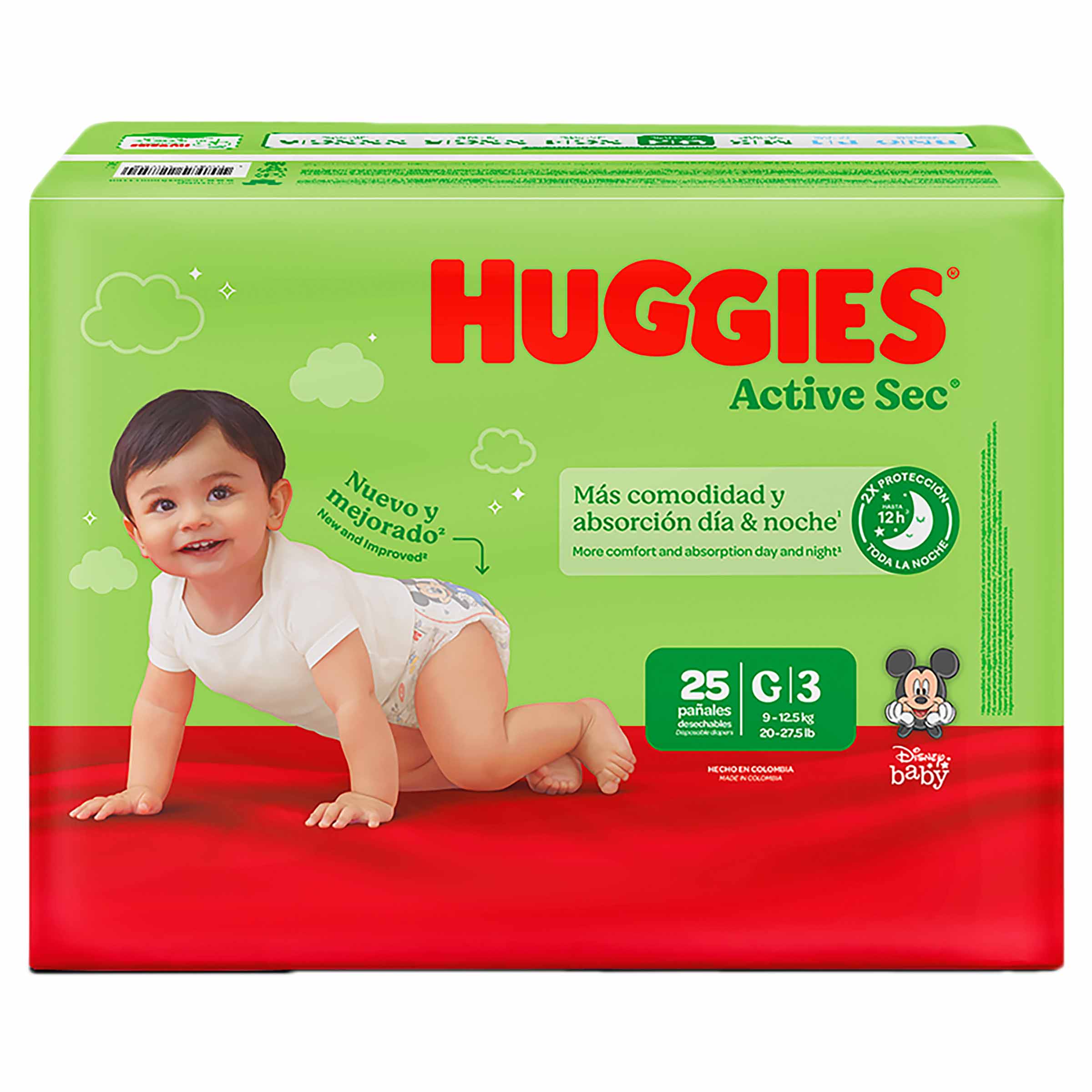 Pañal Huggies Active Sec Etapa 3 X 25 Unidades