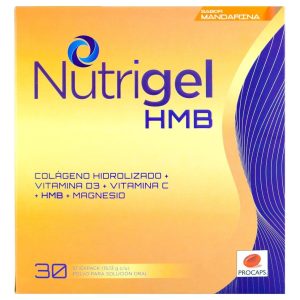 Nutrigel Hmb Mandarina 30 Sobres, Colágeno Hidrolizado + Vitamina D3