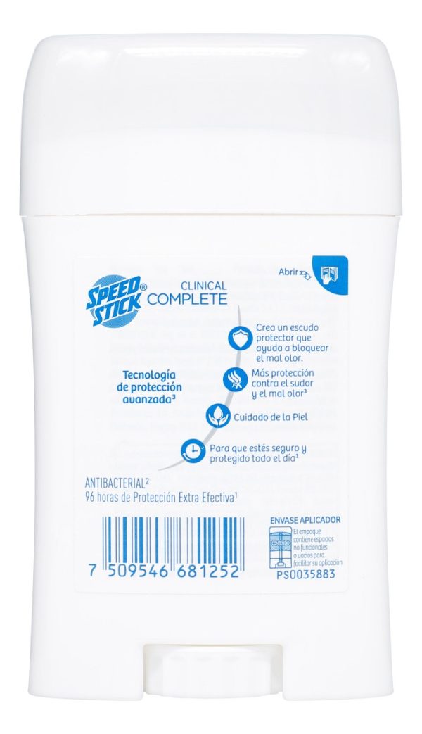 Desodorante En Crema Speed Stick Clinical Complete Dry 47 Gr - Imagen 2