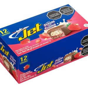 Chocolatina Jet Fresas Con Crema 29g 12 Unidades