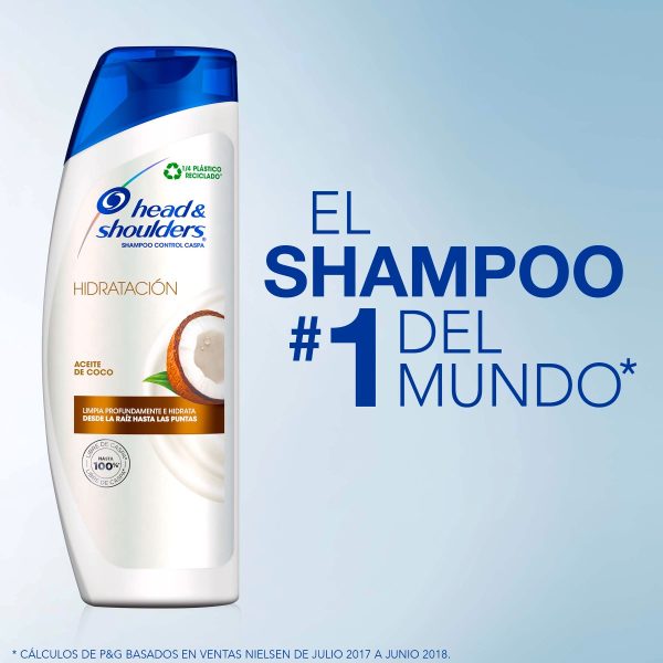 Shampoo Head & Shoulders Hidratacion Aceite De Coco 180 Ml - Imagen 2