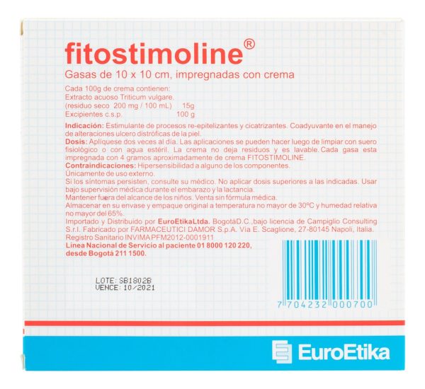 Fitostimoline Gasa Cicatrizante 10 X 10 Cm 3 Unidades - Imagen 2