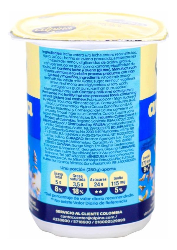 Avena Liquida Alpina Original 250 Gr - Imagen 3