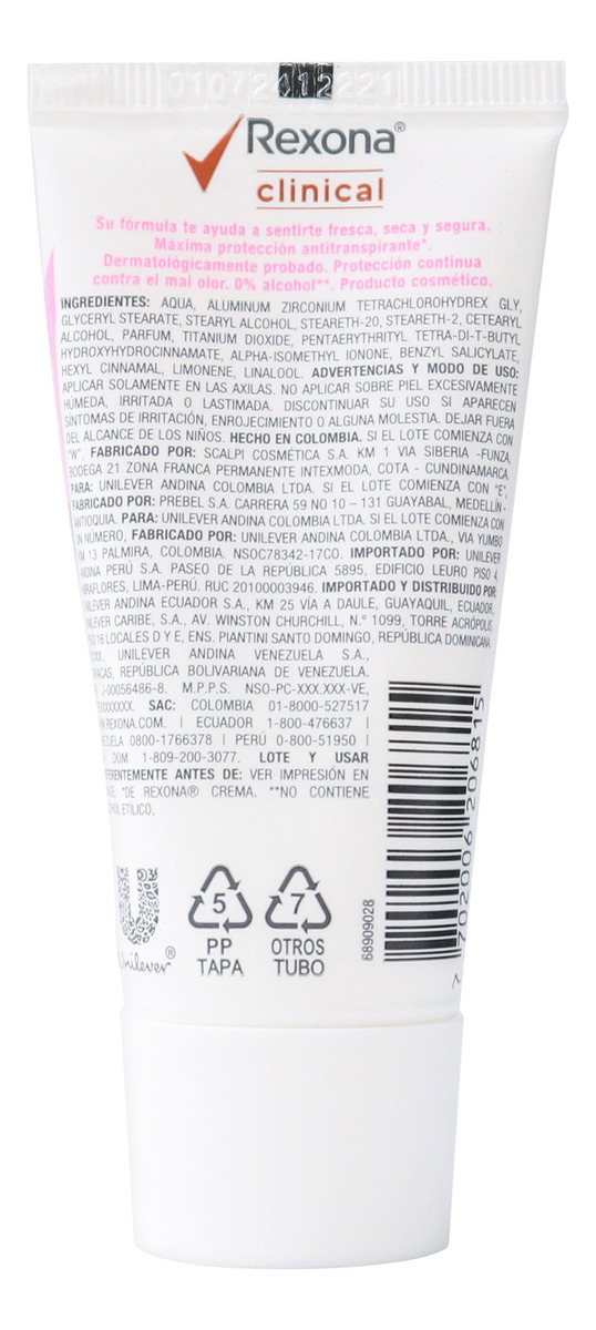 Desodorante En Crema Rexona Clinical Mujer 30 G - Imagen 2