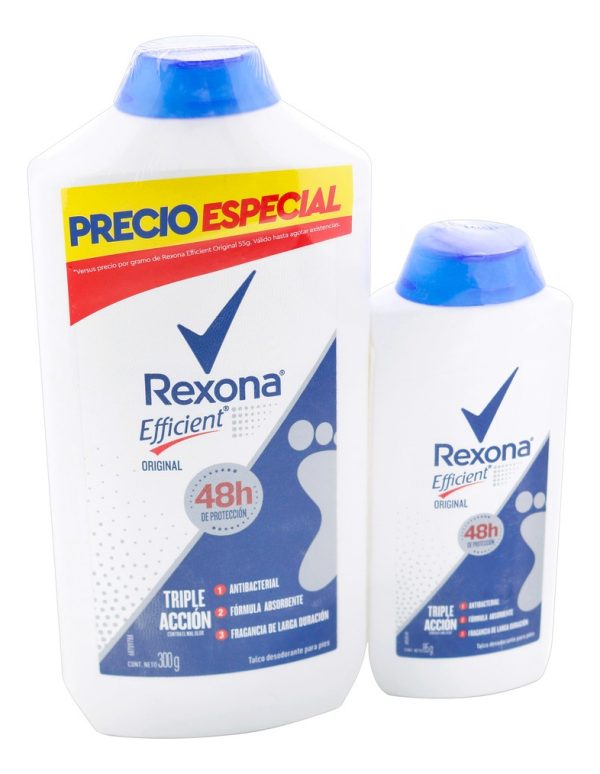 Talco Rexona Efficient Original 300 Gr + 85 Gr