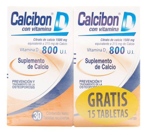 Citrato De Calcio Calcibon D 800 Ui 30 Tabletas