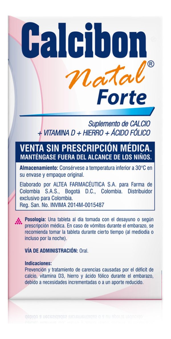 Citrato De Calcio Calcibon Natal Forte 30 Tabletas - Imagen 2