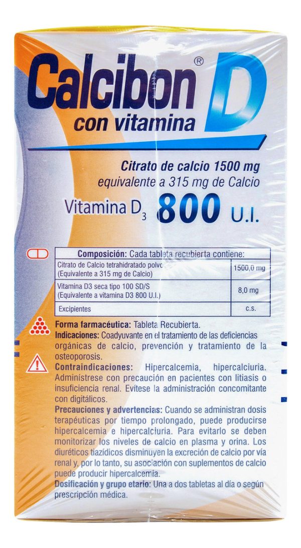 Citrato De Calcio Calcibon D 800 Ui 60 Tabletas - Imagen 2
