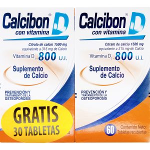 Citrato De Calcio Calcibon D 800 Ui 60 Tabletas